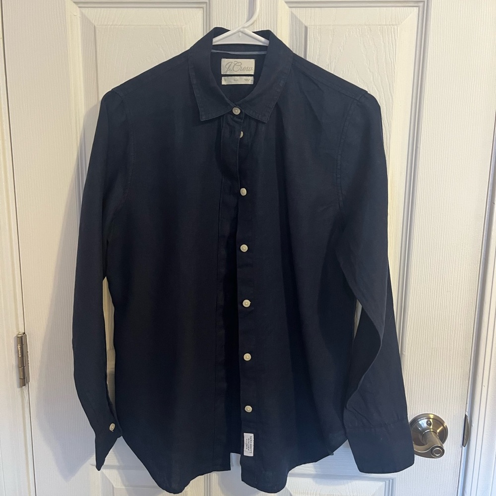 J. Crew Slim Fit Linen Button Up - size 2